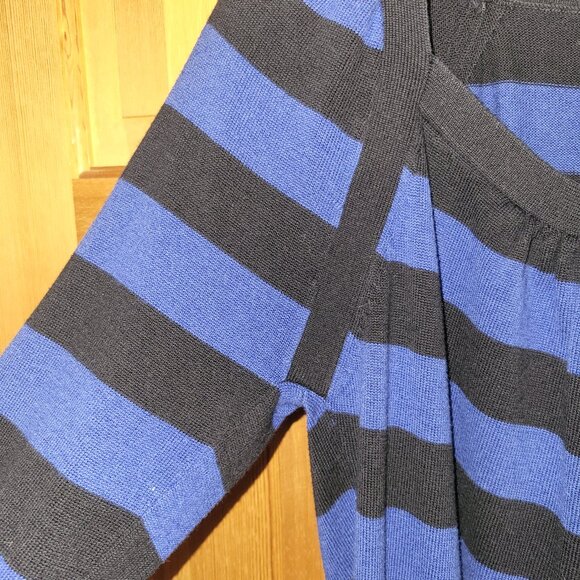 Worthington Women's Black & Blue striped long sleeve lightweight sweater, large - Picture 5 of 6